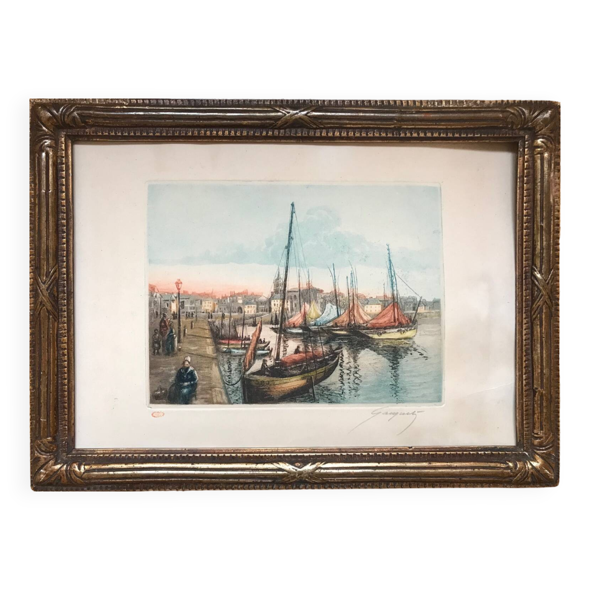 Eugène GAUGUET, 1872-1943.Les Sables d’Ollone.Eau-forte aquatinte