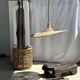 Small suspension, rattan luminaire in hat shape D:60cm
