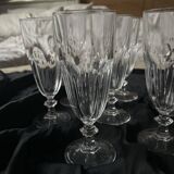 6 antique crystal champagne flutes and stemmed glasses