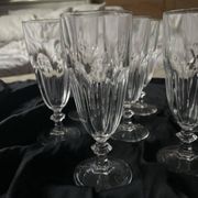 6 flûtes à champagne cristal verres à pieds ancien