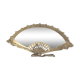 Bevelled mirror brass fan 38x20cm
