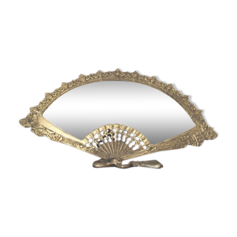 Miroir biseauté éventail laiton 38x20cm