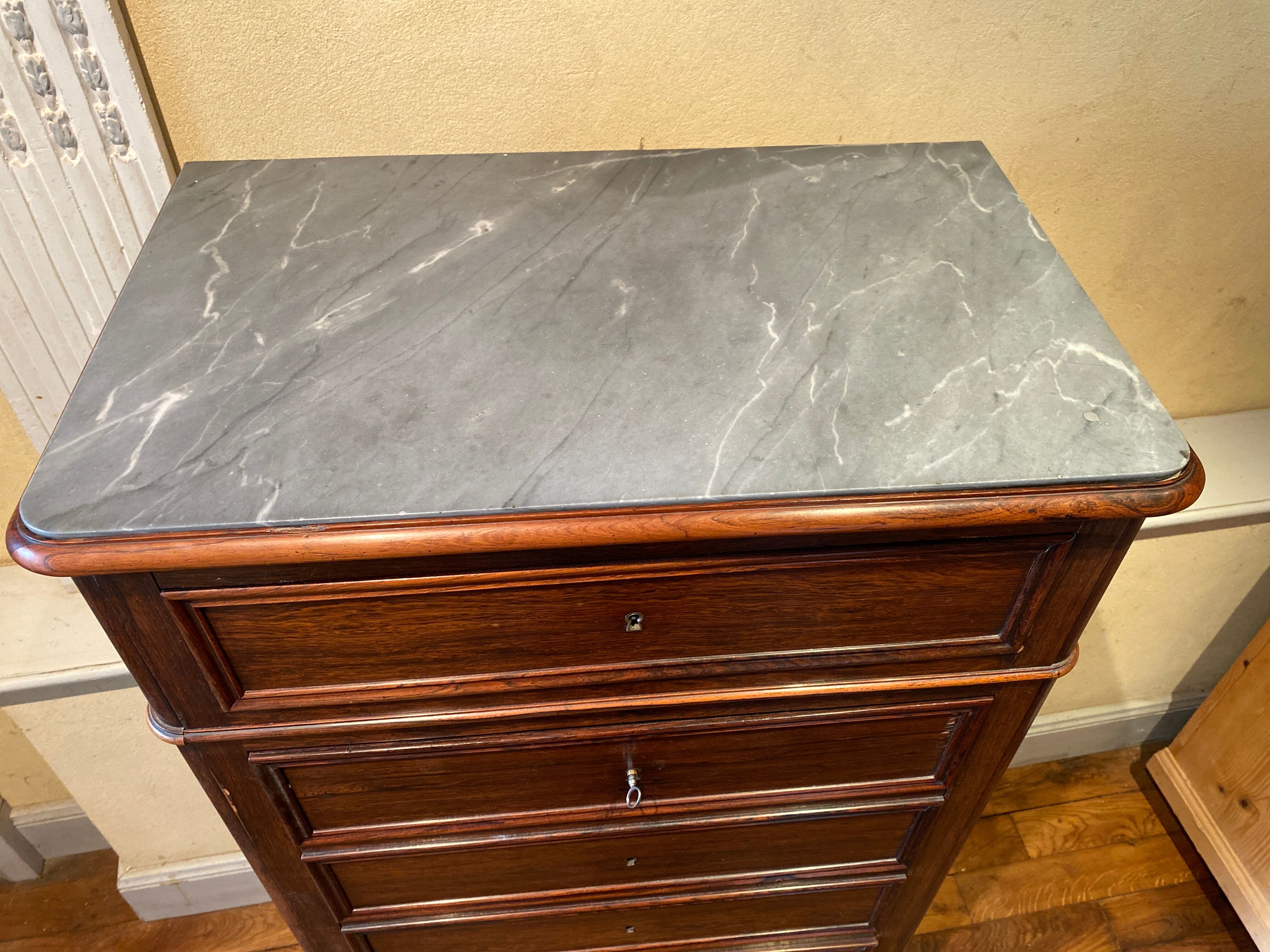 Secretary semainier in mahogany veneer