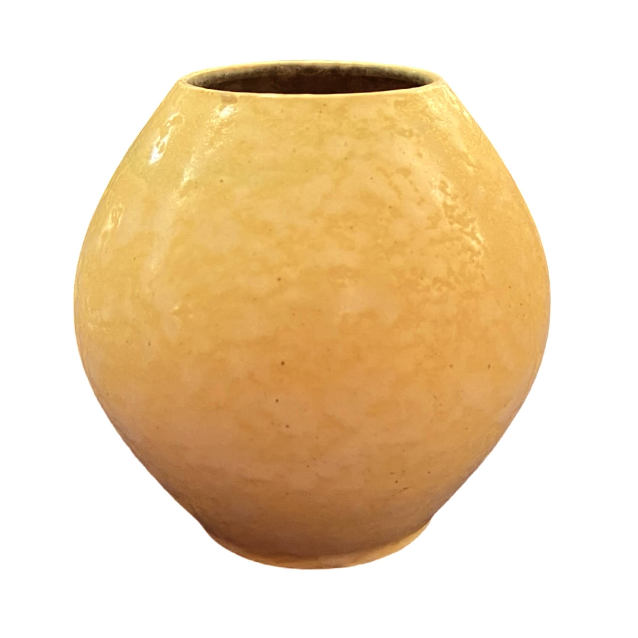 Vase en céramique jaune Gramann Keramik, Allemagne, années 1970