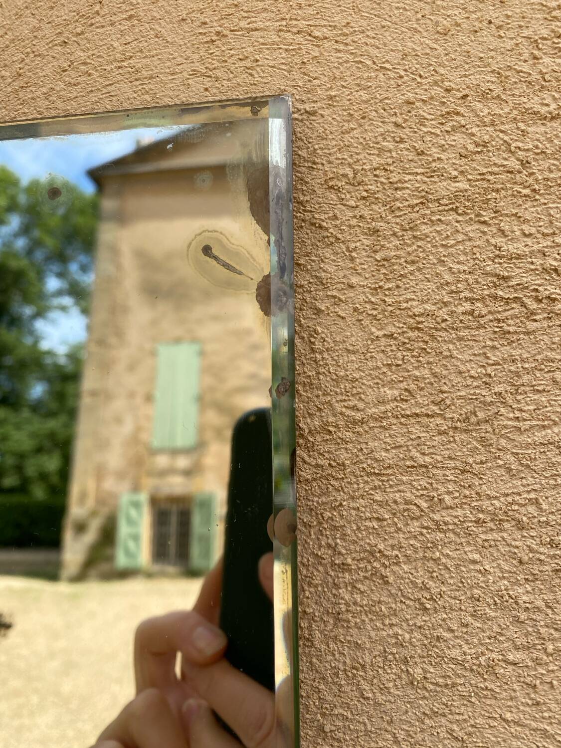 Vintage beveled mirror