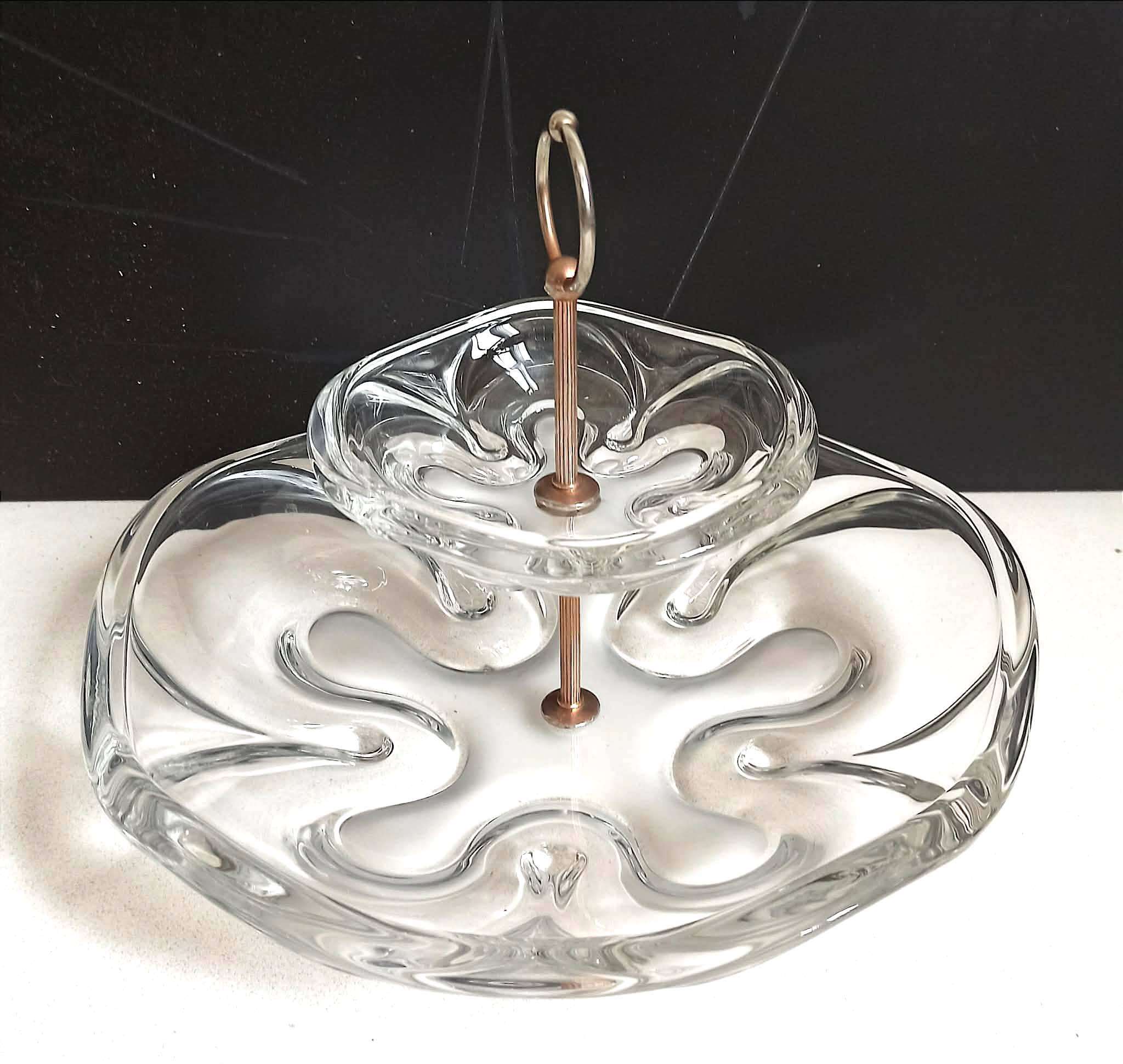 Glass paste compote 1960s Height 25 cm