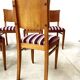 6 striped fabric chairs from the 1950s
