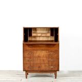 Bureau/armoire vintage en teck de style danois Jentique du milieu du sigle