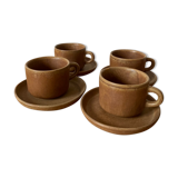 Set of 4 stoneware coffee cups
