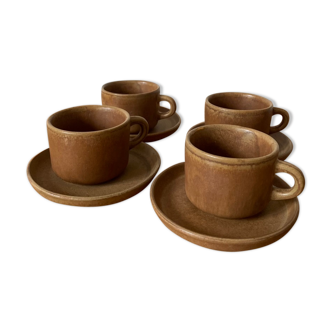 Set of 4 stoneware coffee cups