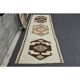 1970s Vintage Turkish Hand-Knotted Wool Cotton Beige Runner Rug 96x343