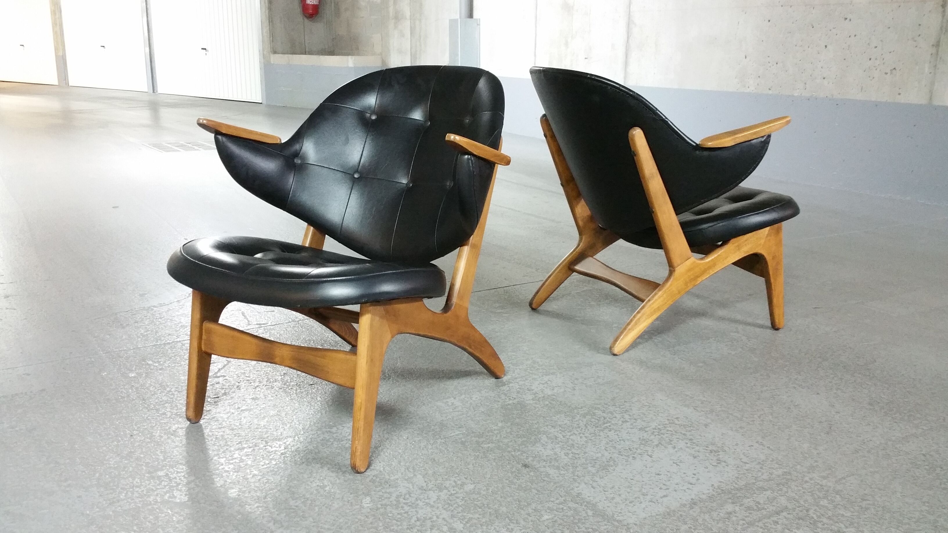 Chair cocktail Danish of Carl Edward Matthes Scandinavian vintage 50-60 years