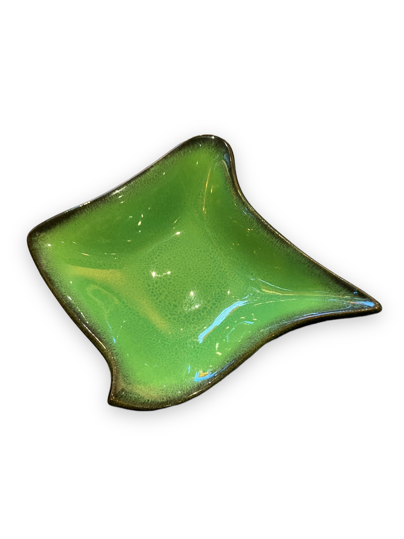 Ceramidi cup in varnished ceramic green and black mordorée