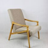 Czech Model Armchair in Beige Boucle attributed to Jiri Jiroutek, 1970s