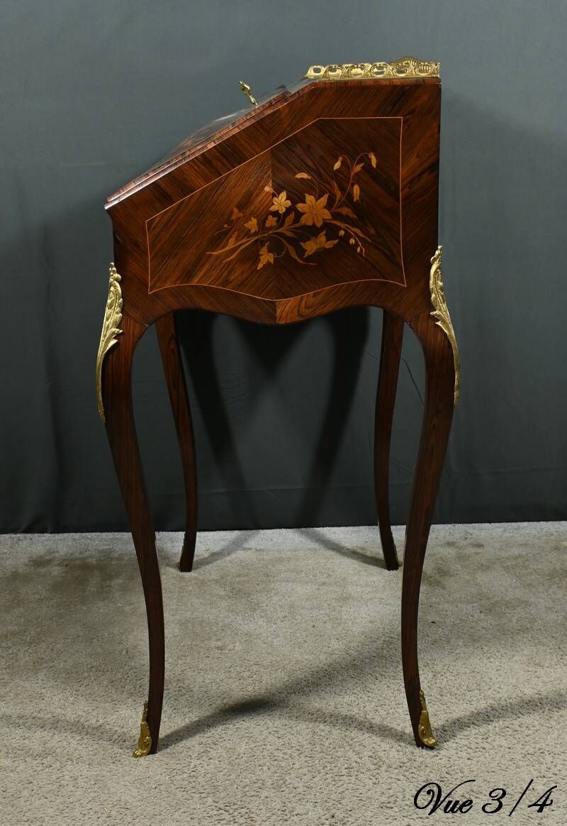 Small Rosewood Lady's Desk, Louis XV Style – Part 2 of the 19th Century