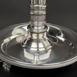 Silver Plated Bronze Tripod Candle Holder Mounted As A Lamp