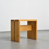 Pair of pine stools, Les Arcs circa 1970