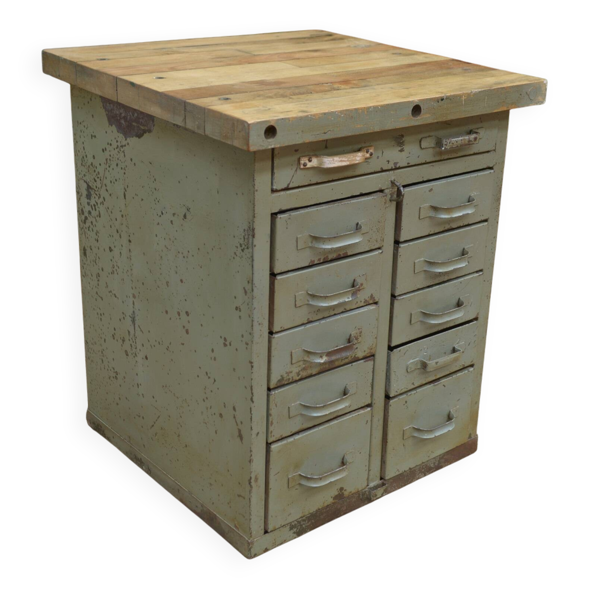 1950s Military Metal Drawer Cabinet