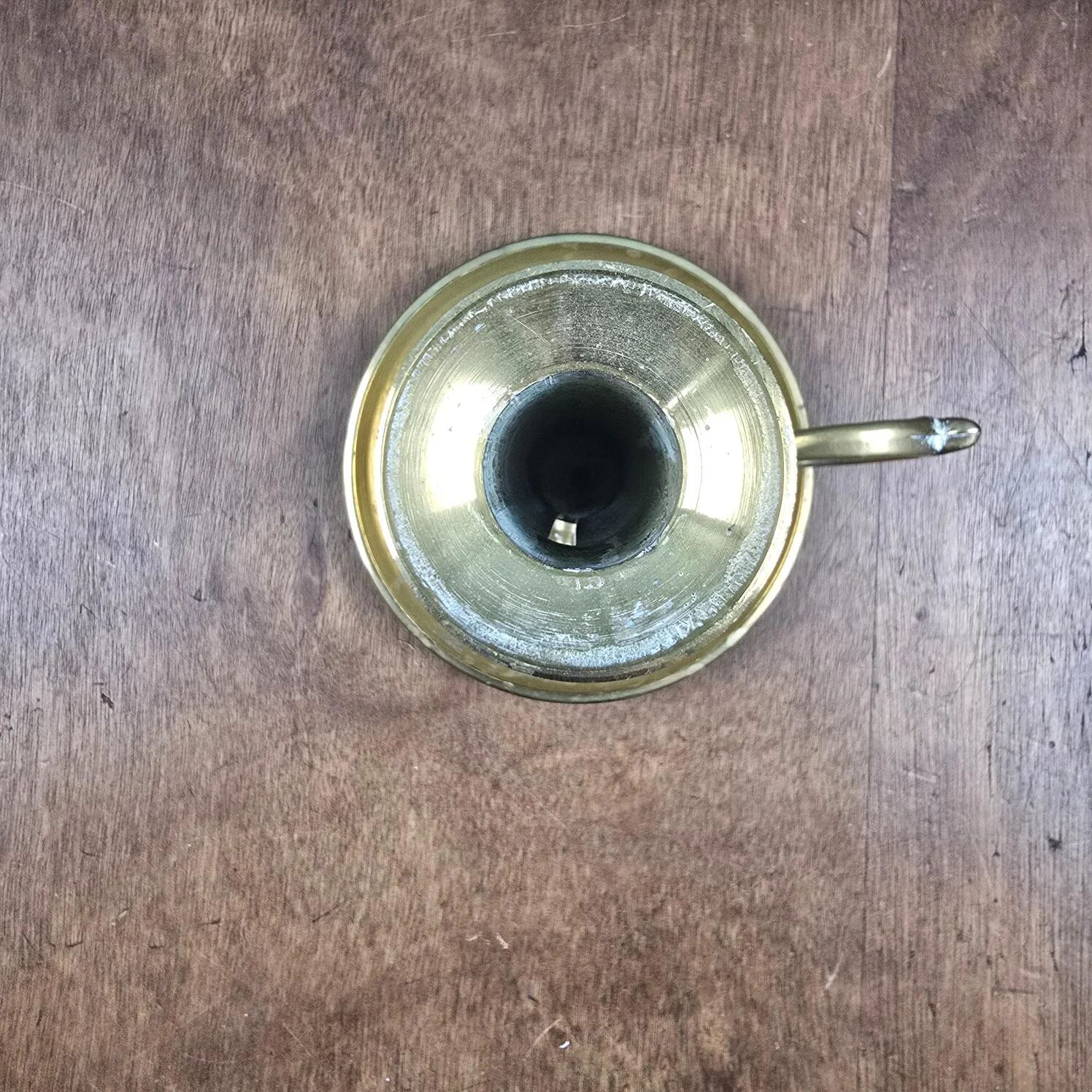 Old brass cellar rat, sliding candlestick 20 cm