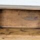 Patinated wooden drawer desk cabinet
