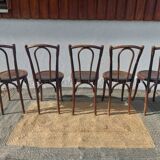 Lot de 5 chaises bistrot Buchon en bois courbé