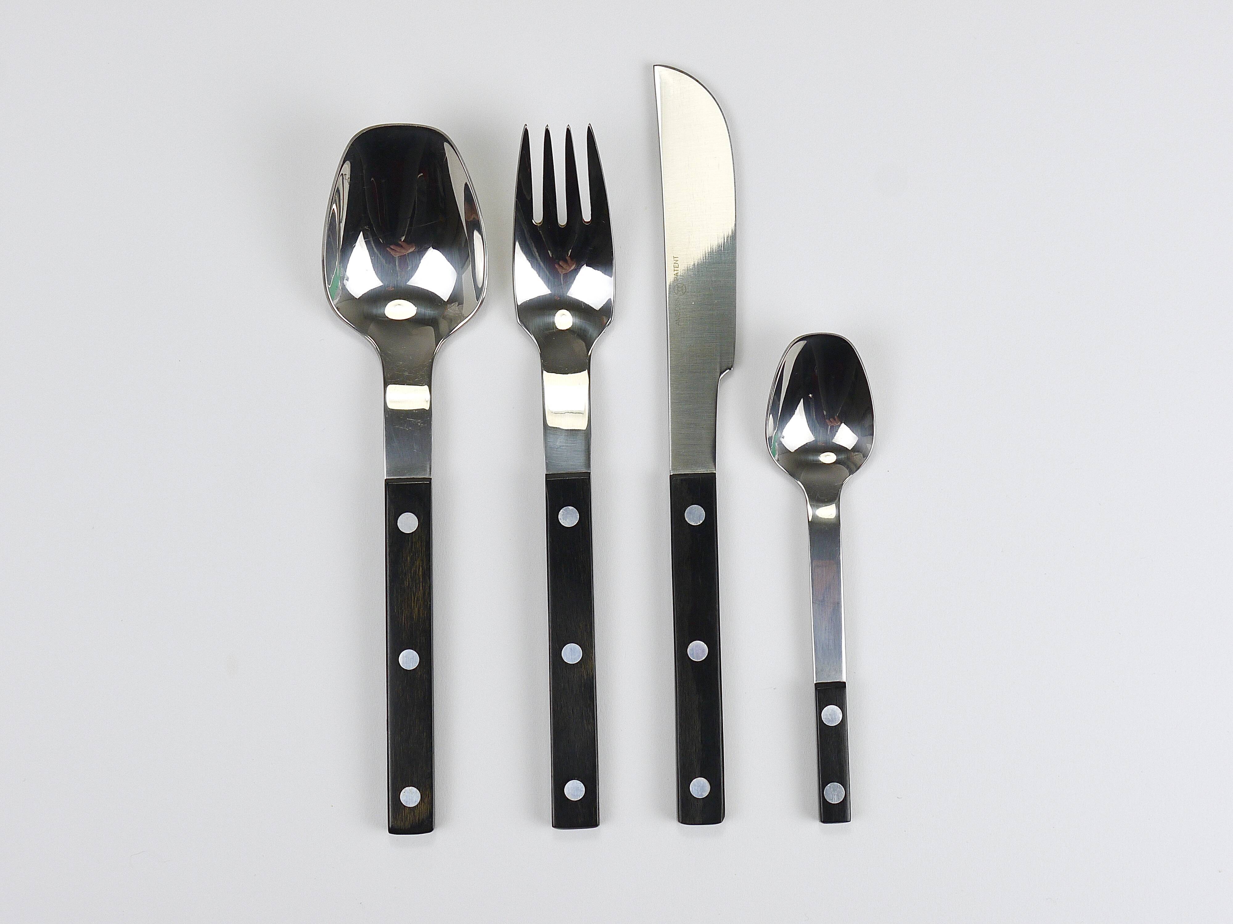 Helmut Alder Amboss Austria 2300 Flatware Cutlery for Six Persons, 1970s
