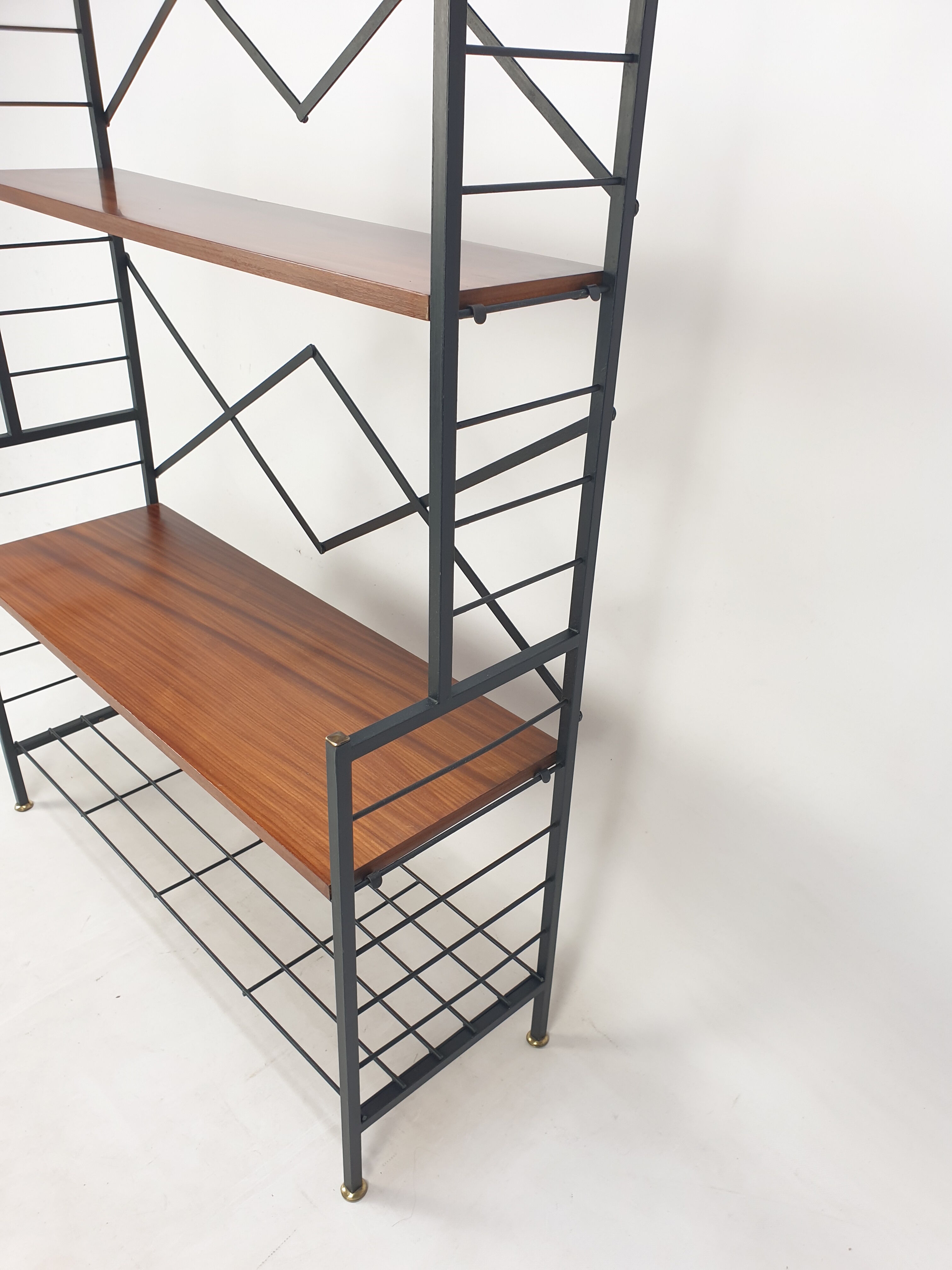 Italian Free Standing Teak Shelving Unit, 1950's