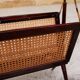Folding magazine holder wood and caning by Cesare Lacca, made in Italy