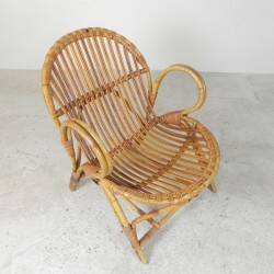 Rohe Noordwolde bamboo and rattan chair, 1950s