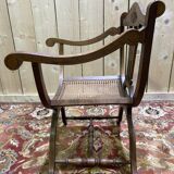 Fauteuil curule , assise cannée