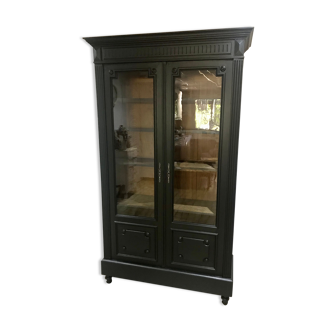 Vitrine bibliothèque cabinet de curiosités noire Napoléon III