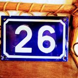 Enamelled street number plate