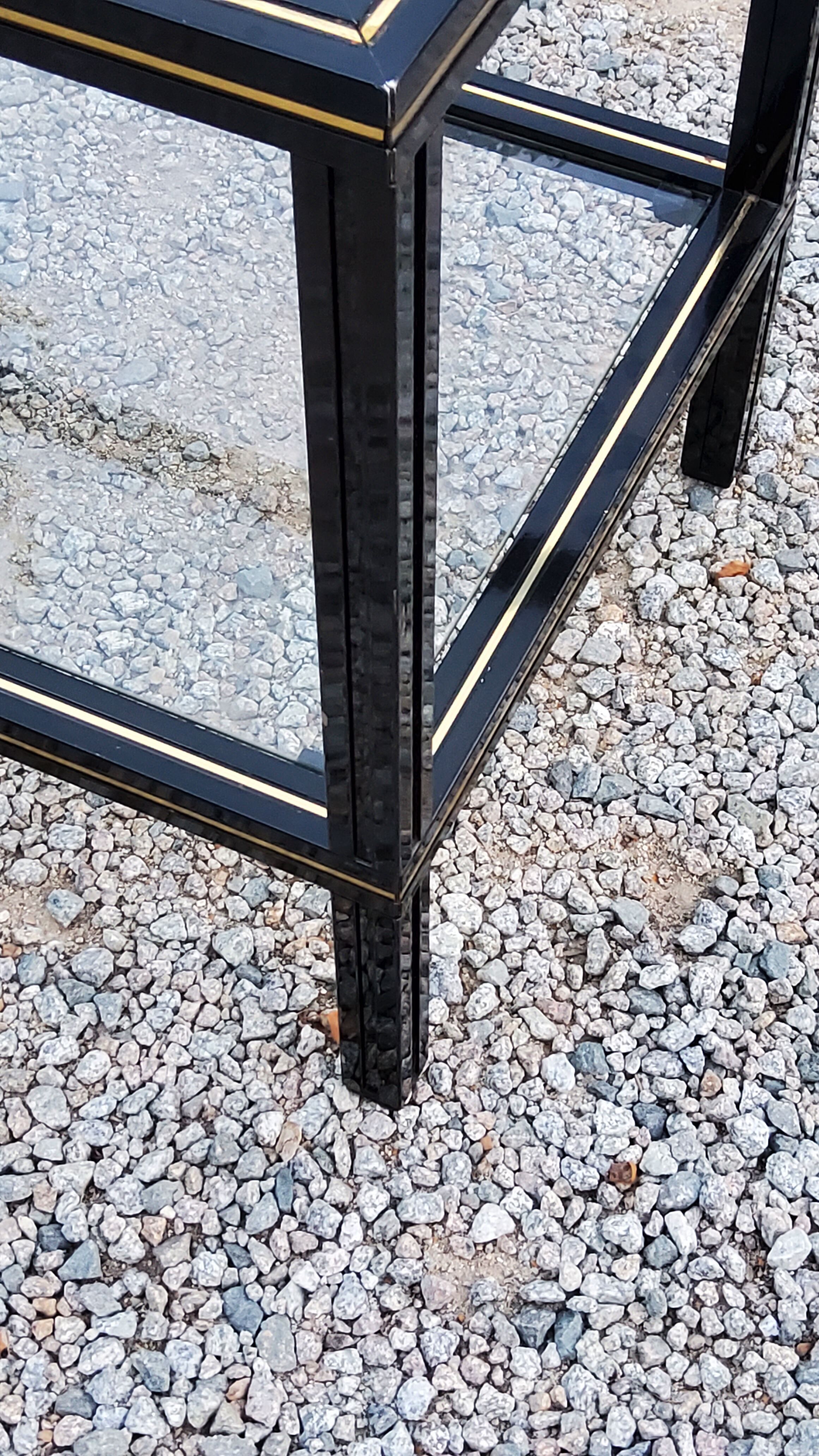 Side table end of sofa Pierre Vandel in metal and glass tops