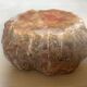Large ashtray, red veined alabaster pocket tray.