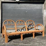 Vintage bamboo rattan sofa