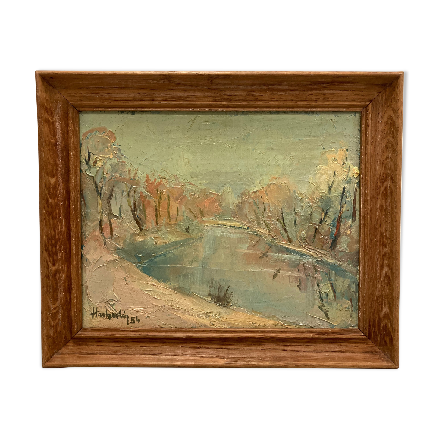 Oil on framed cardboard