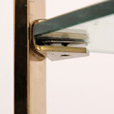 Hollywood Regency French Etagere in brass with glass, 1970