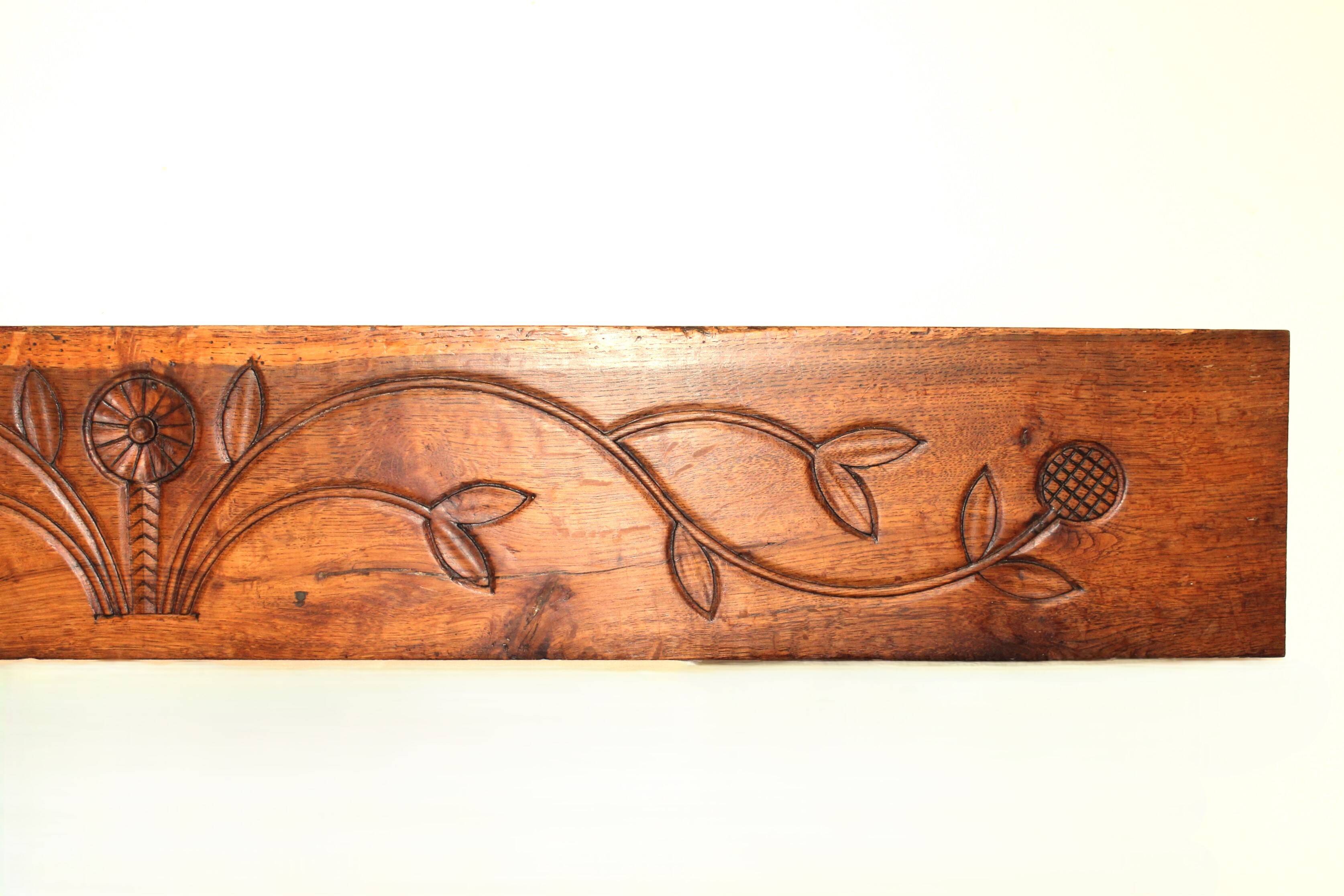 Antique carved wooden decorative panel