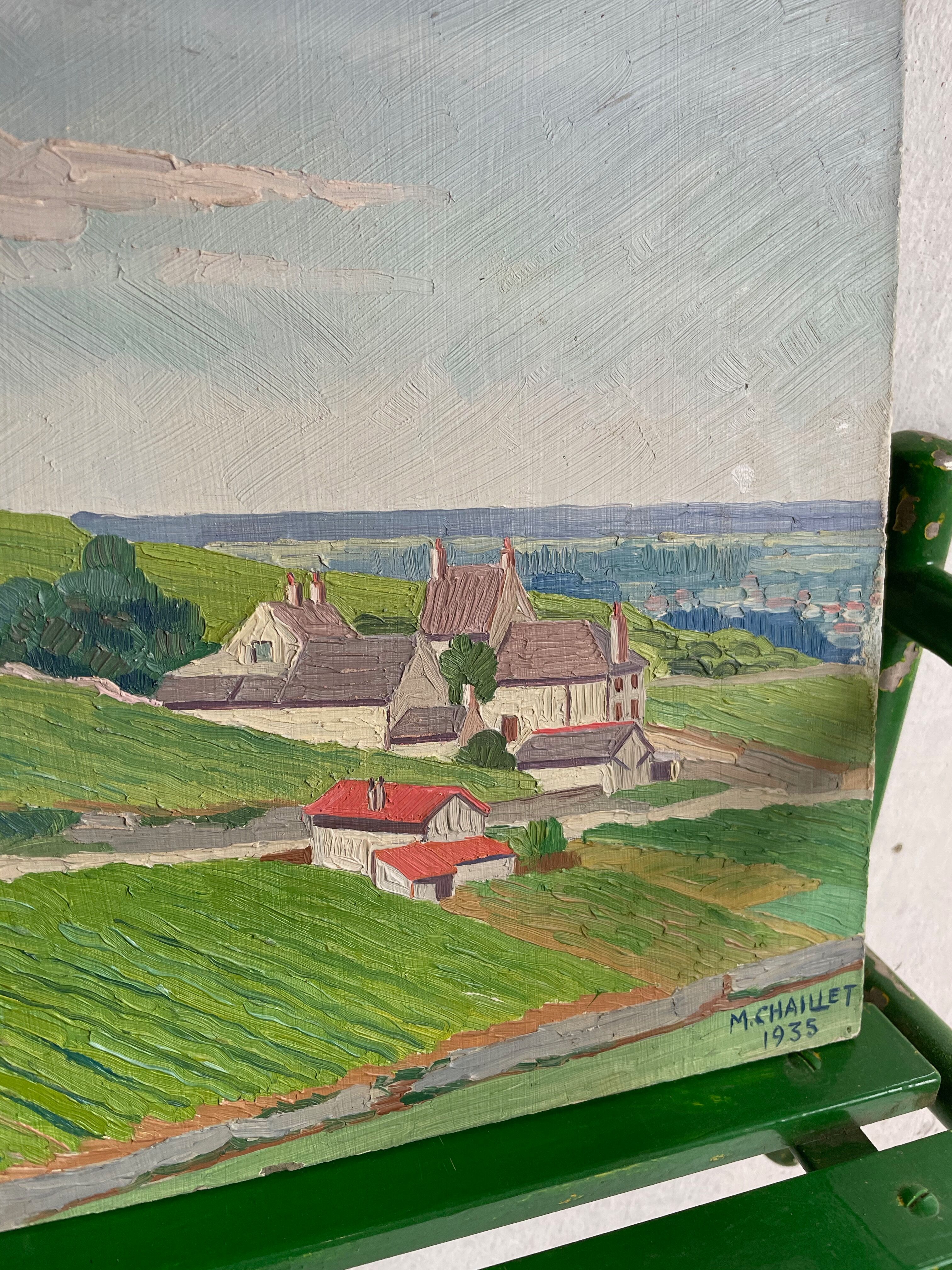 Painting oil landscape countryside 1935