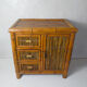 Meuble d'appoint chiffonnier en rotin bambou ethnique vintage