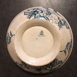 Antique porcelain salad bowl Terre de Fer, Christmas rose, large assorted plate