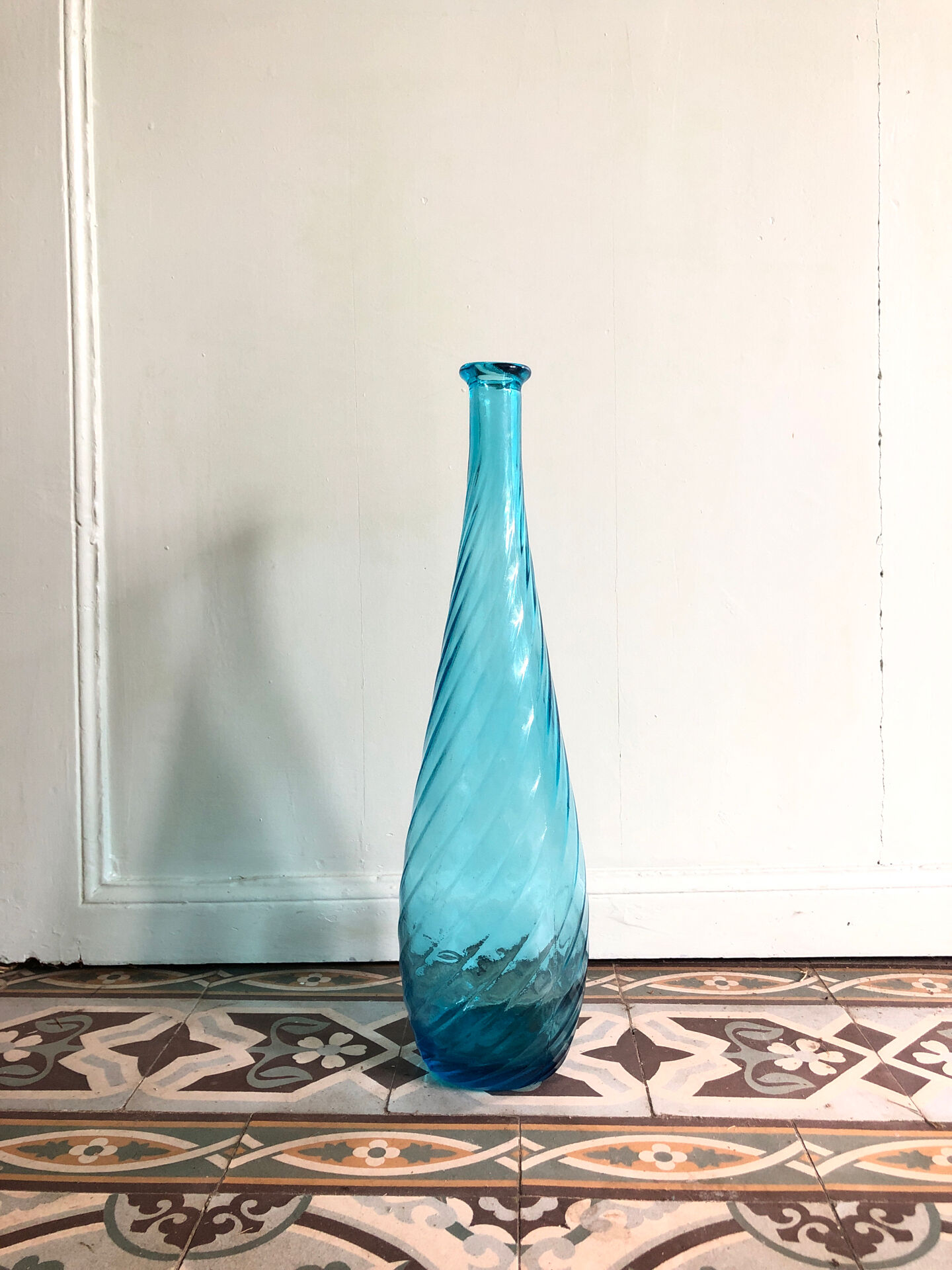Large blue vase