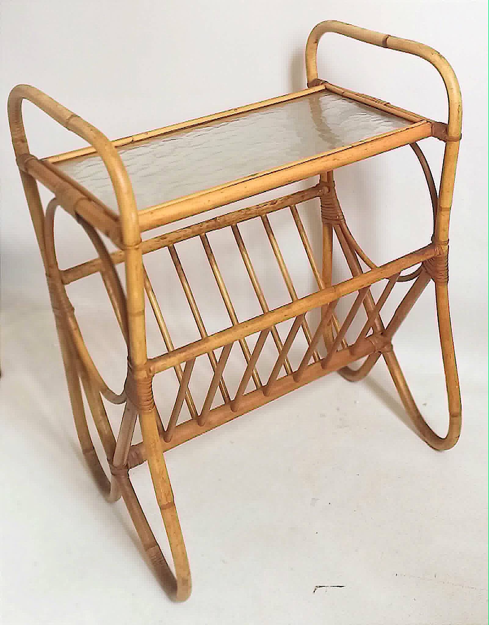 Table d'appoint et porte journaux Anées 60