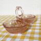 Pink molded double glass salt shaker