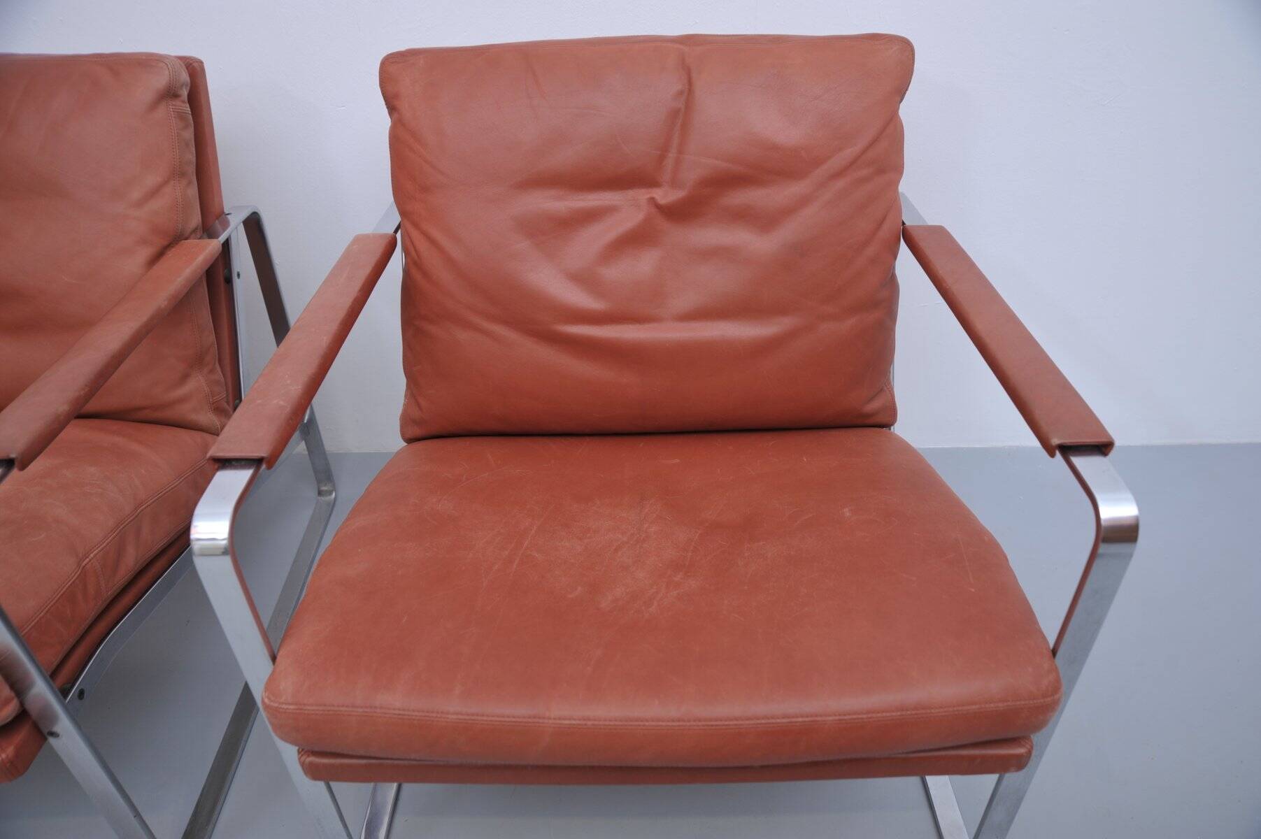 2x Vintage armchair by Preben Fabricius & Jørgen Kastholm for Knoll, 1970s