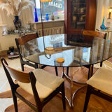 Round glass table 1970