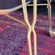 Vintage 1960s rolling dessert trolley in gold metal and formica.