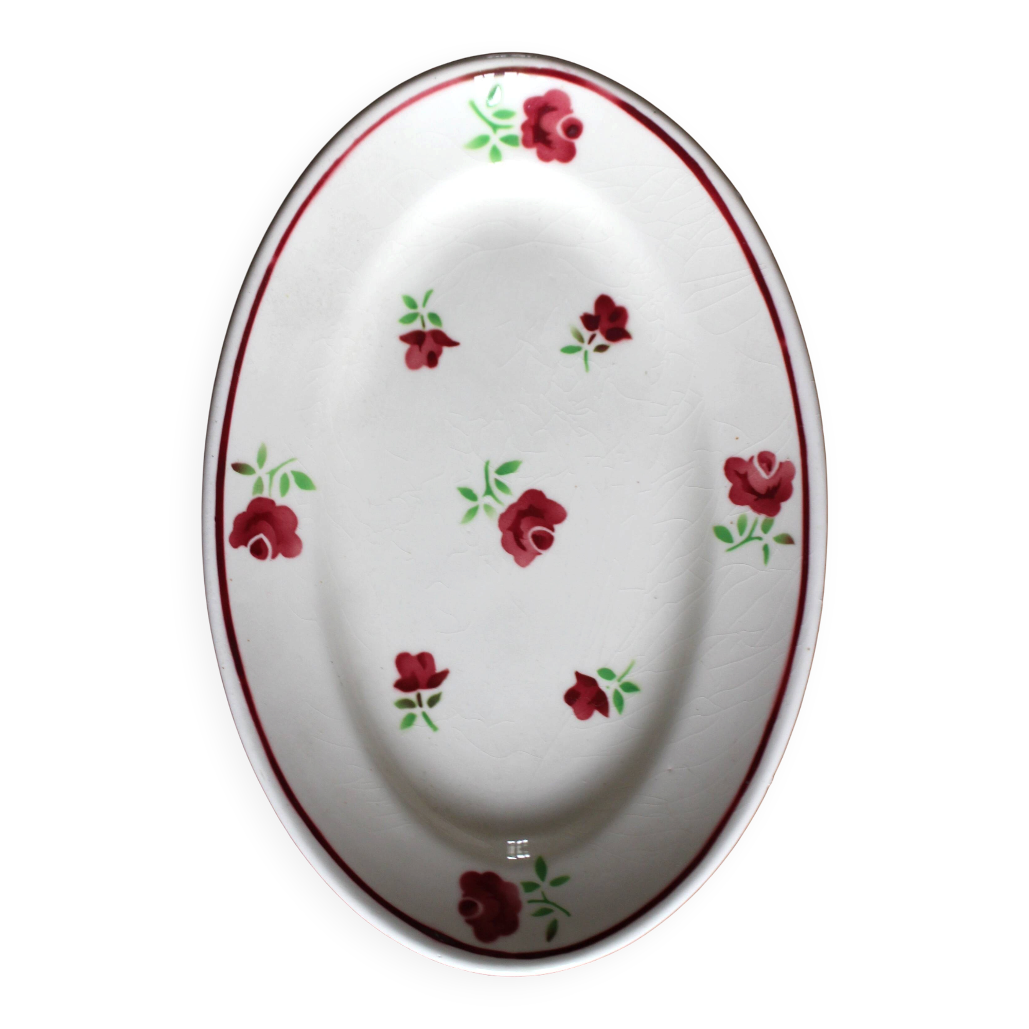 Ravier fleurs rouges Mireille Bandonviller Art Deco