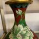 CLOISONNE VASE WITH LOTUS FLOWERS DECOR IN BURGUNDY TONES