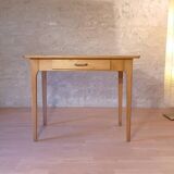 Table bureau bois massif clair ancienne vintage 1980